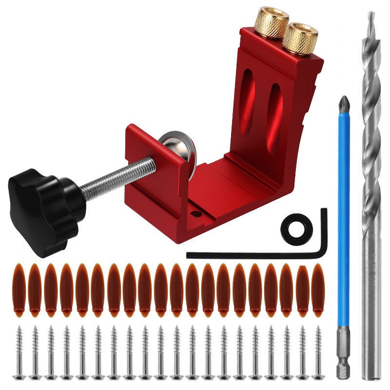 Woodworking Hacks - 47pcs Alat Pencari Lubang Miring untuk