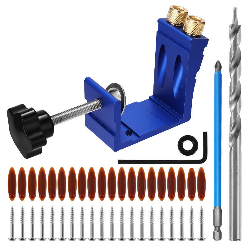 Woodworking Hacks - 47Pcs Perangkat Jig Lubang Saku 15