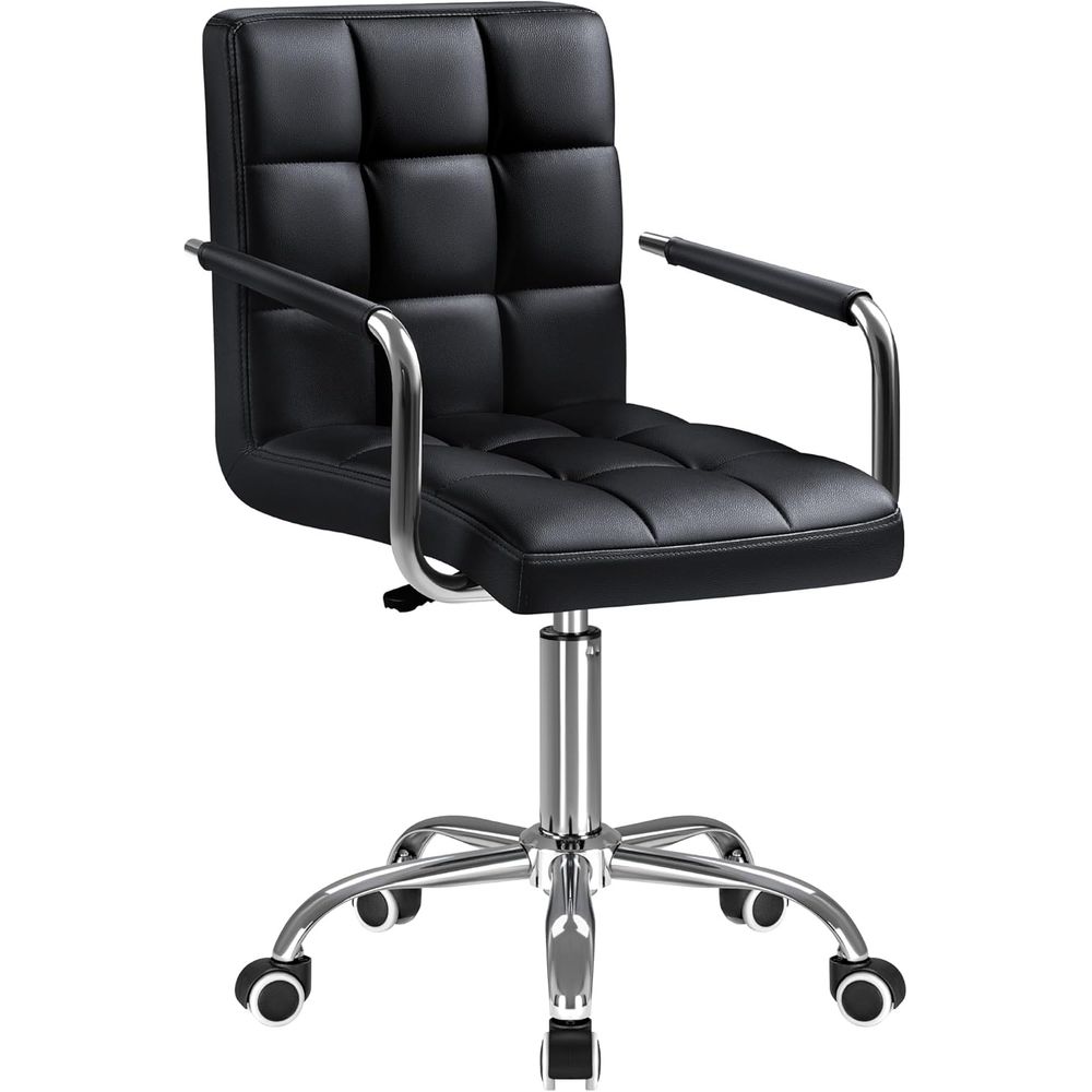 Woodworking Desk Chair - Kursi Kantor Putar Berbantalan dengan Roda,
