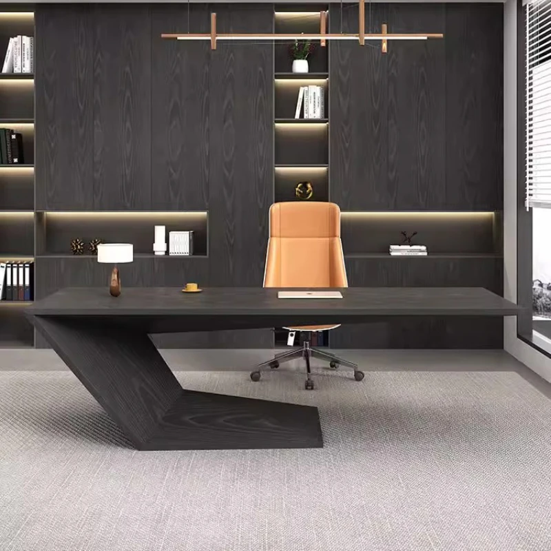Woodworking Desk Chair - Meja Kursi Desainer Estetika Kerja Eksekutif