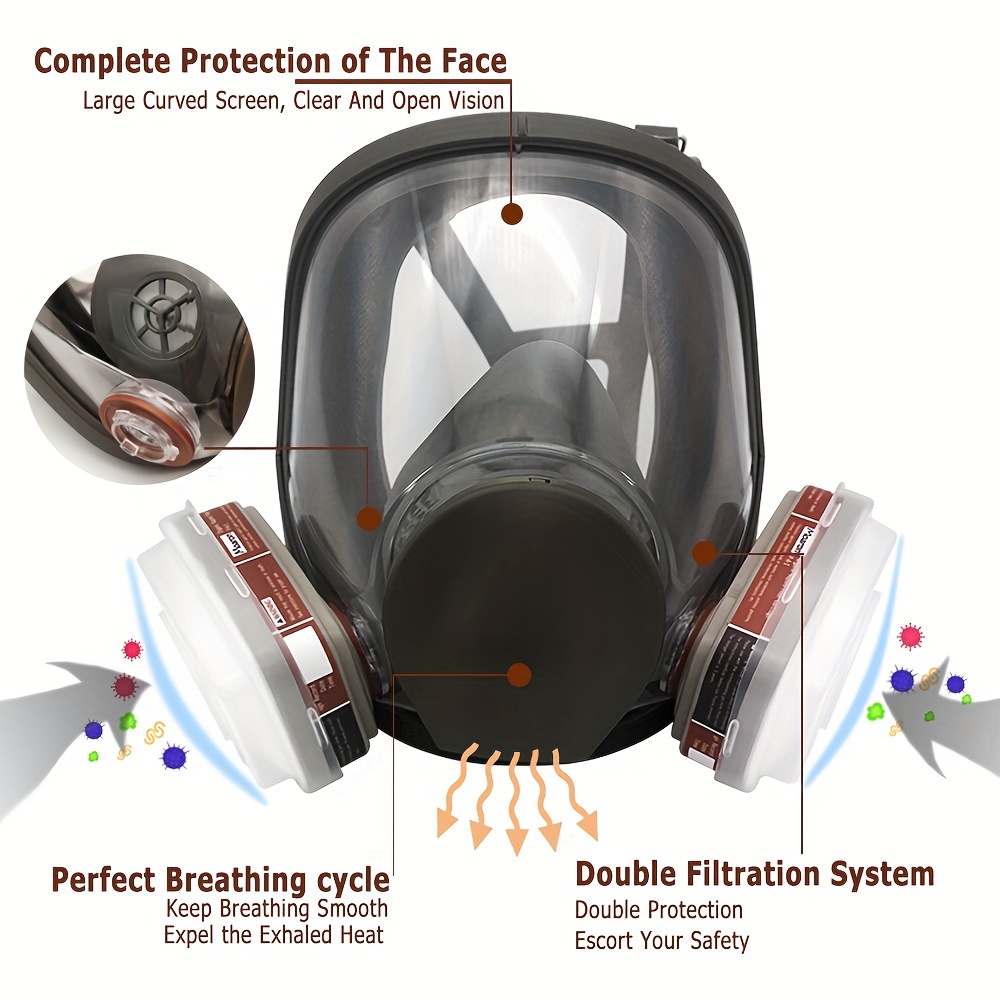 6800 Masker Gas Full Face Ukur - Woodworking Respirator ulasan dan harga