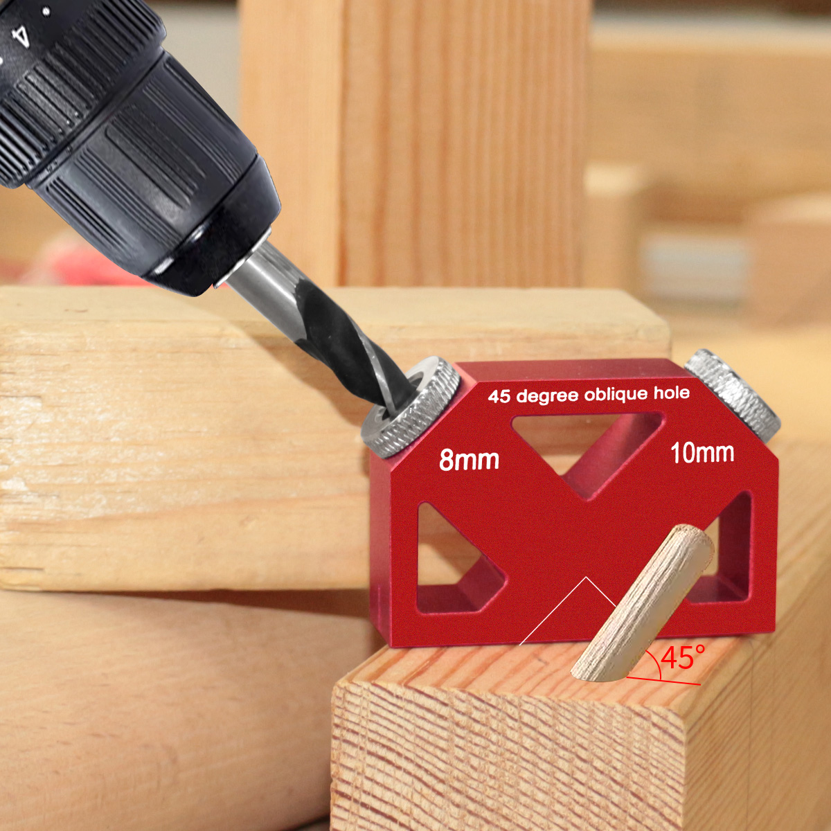 45 °   Alat Pemosisian Pengebo - Woodworking Hacks ulasan dan harga
