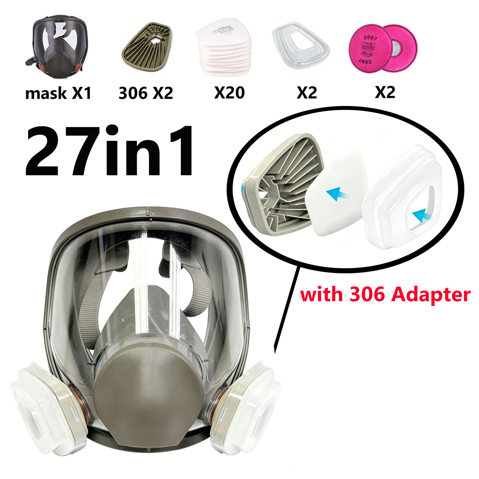 Respirator Full Face 6800 deng - Woodworking Respirator ulasan dan harga