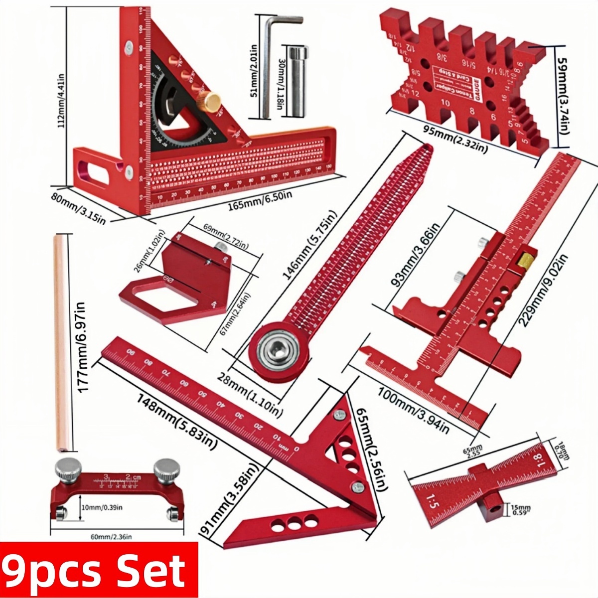 9 Buah/10 Buah Set Alat Ukur P - Woodworking Free Plans ulasan dan harga